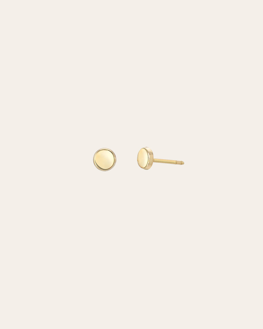 Zoe Lev 14k Gold Small Disc Stud Earrings