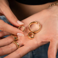 Zoe Lev 14k Gold Medium Bubbled Flat Hoop Earrings