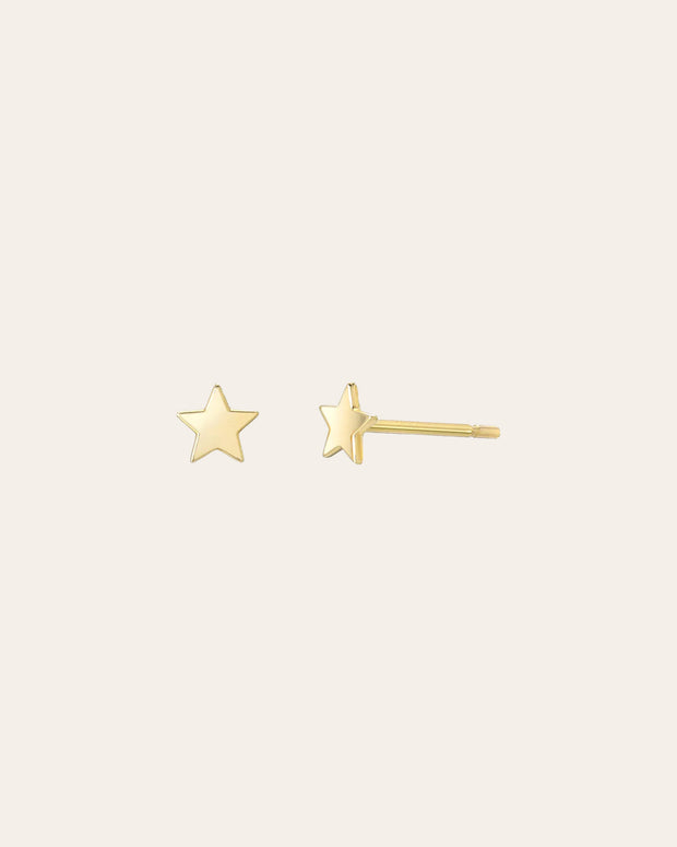 Zoe Lev 14k Gold Small Stars Stud Earrings