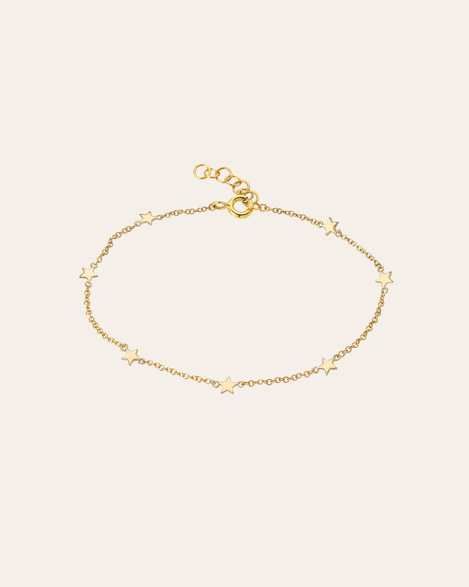 Zoe Lev 14k Gold Star Charm Anklet
