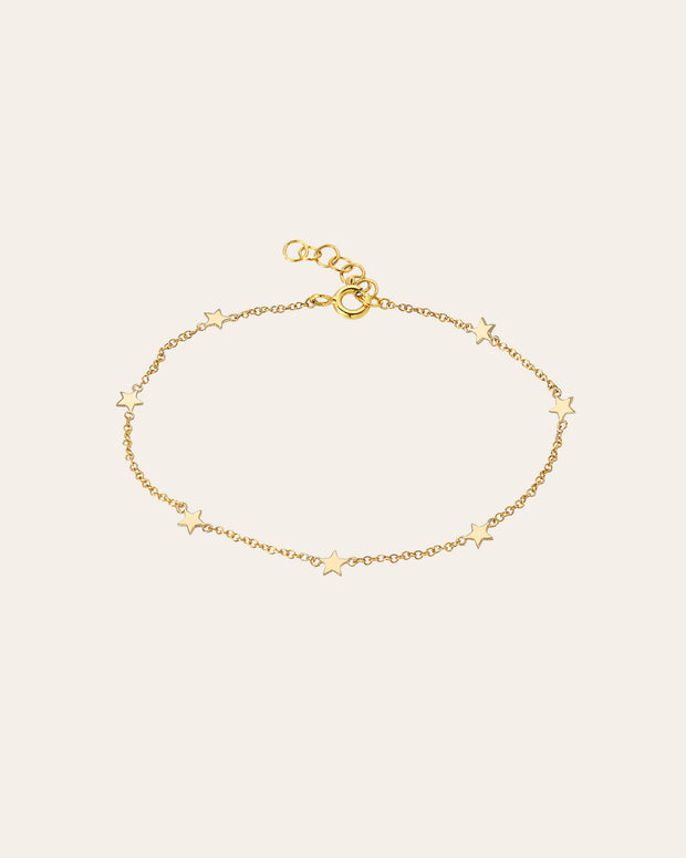Zoe Lev 14k Gold Star Charm Anklet