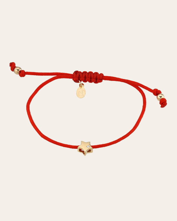 Zoe Lev 14k Gold Star With Diamond Fortune Bracelet