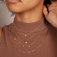 Zoe Lev Kids 14k Gold Star With Tiny Diamond Necklace