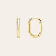 Zoe Lev 14k Gold Thick Oval Hoop Earrings