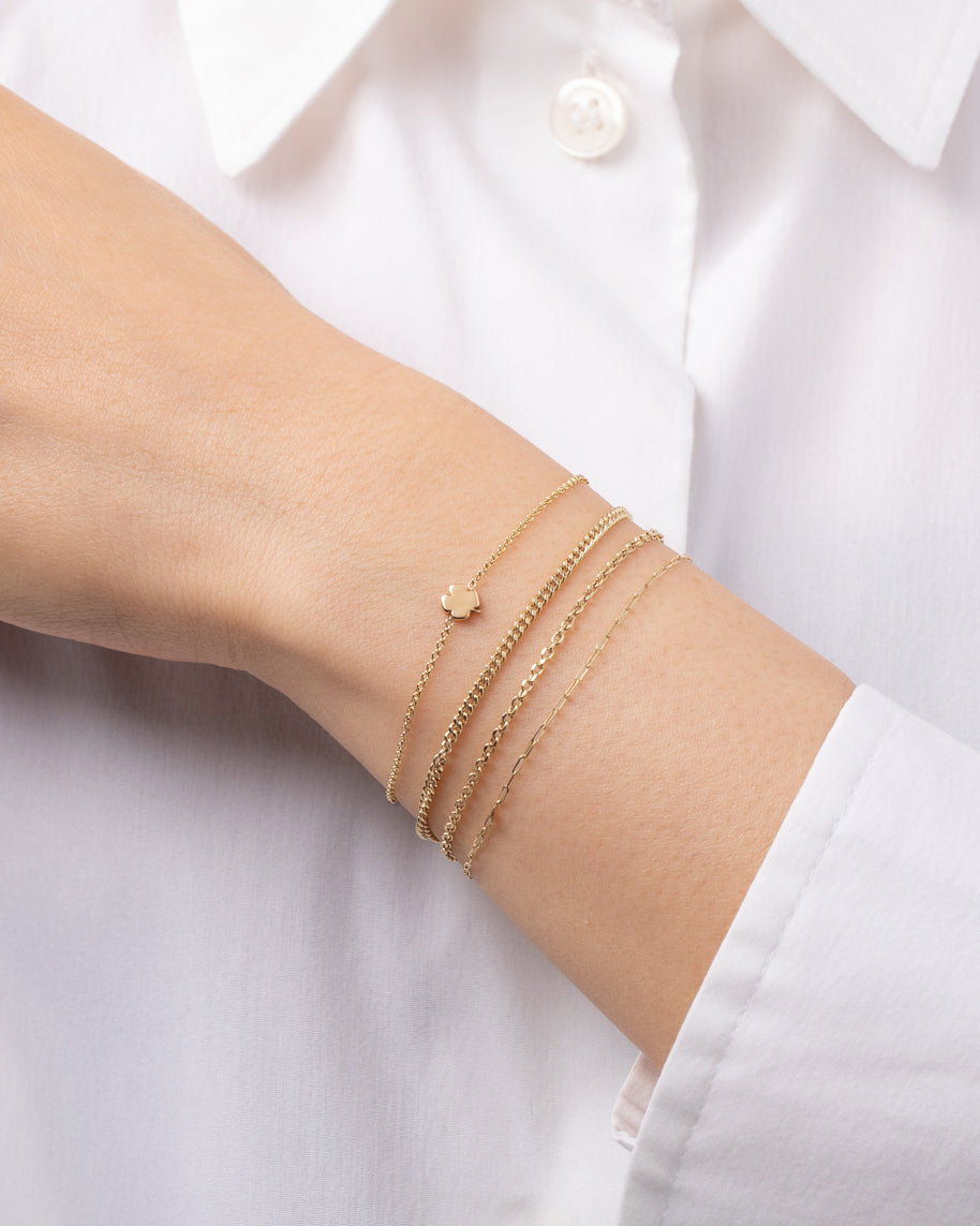 Zoe Lev 14k Gold Tiny Clover Bracelet