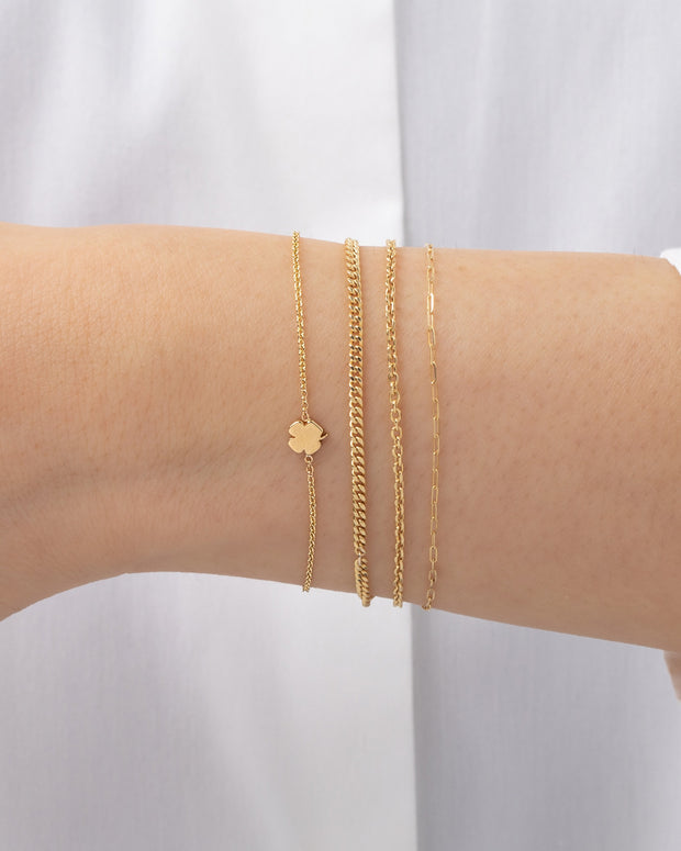 Zoe Lev 14k Gold Tiny Clover Bracelet