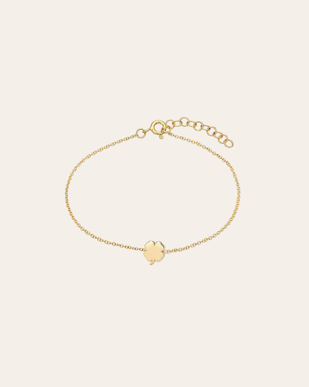 Zoe Lev 14k Gold Tiny Clover Bracelet