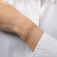 Zoe Lev 14k Gold Tiny Diamond Star Of David Bracelet