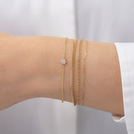 Zoe Lev 14k Gold Tiny Diamond Star Of David Bracelet
