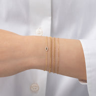 Zoe Lev 14k Gold Tiny Evil Eye With Diamonds Bracelet