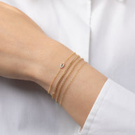 Zoe Lev 14k Gold Tiny Evil Eye With Diamonds Bracelet