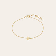 Zoe Lev 14k Gold Tiny Flower Bracelet With Diamond