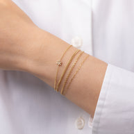 Zoe Lev 14k Gold Tiny Flower Bracelet With Diamond
