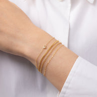 Zoe Lev 14k Gold Tiny Hamsa Bracelet With Diamond