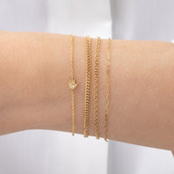 Zoe Lev 14k Gold Tiny Hamsa Bracelet With Diamond