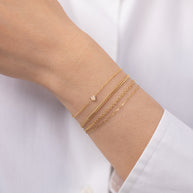 Zoe Lev 14k Gold Tiny Heart Bracelet With Diamond