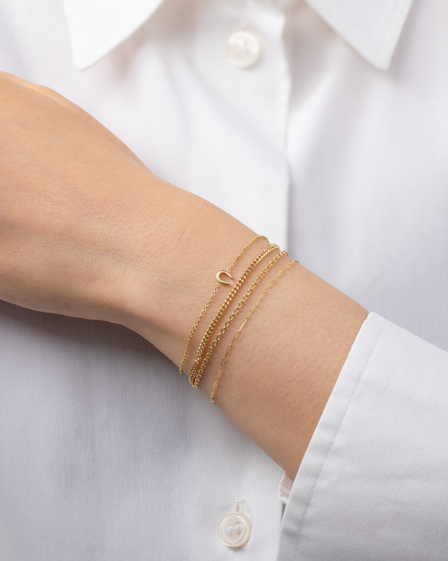 Zoe Lev 14k Gold Tiny Horseshoe Bracelet