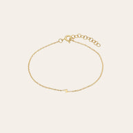 Zoe Lev 14k Gold Tiny Lightning Bolt Bracelet
