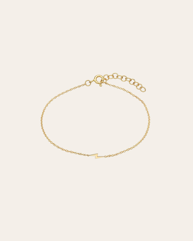 Zoe Lev 14k Gold Tiny Lightning Bolt Bracelet