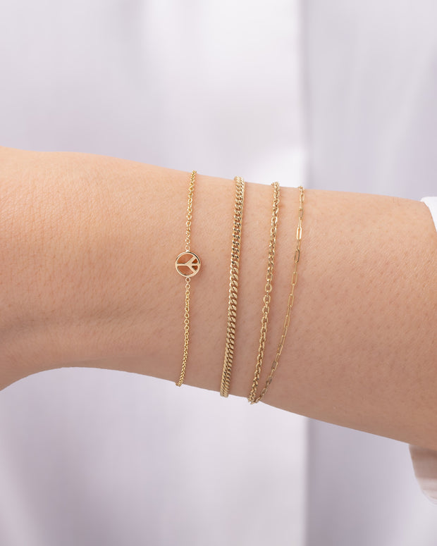 Zoe Lev 14k Gold Tiny Peace Bracelet