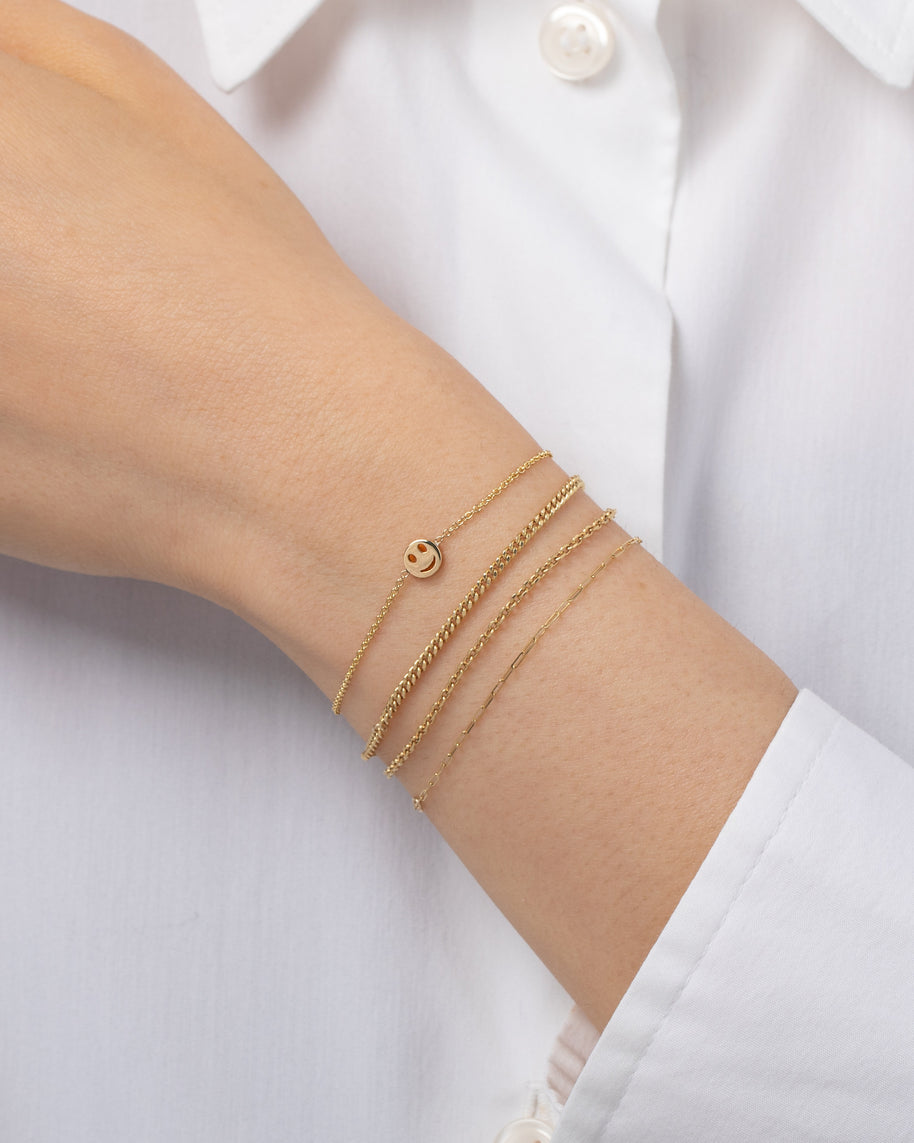 Zoe Lev 14k Gold Tiny Smile Emoji Bracelet