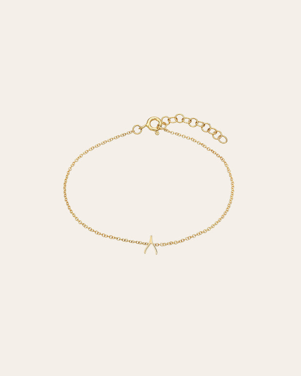 Zoe Lev 14k Gold Tiny Wishbone Bracelet