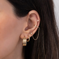 Zoe Lev Pear Bezel Diamond Stud Earrings