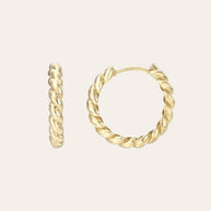 Zoe Lev 14K Gold Twist Huggie Earrings