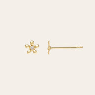 Zoe Lev 14k Gold Mini Diamond Flower Stud Earrings