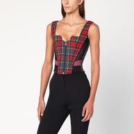 Vivienne Westwood Juliet Wool Corset With Scarlet Tartan Pattern