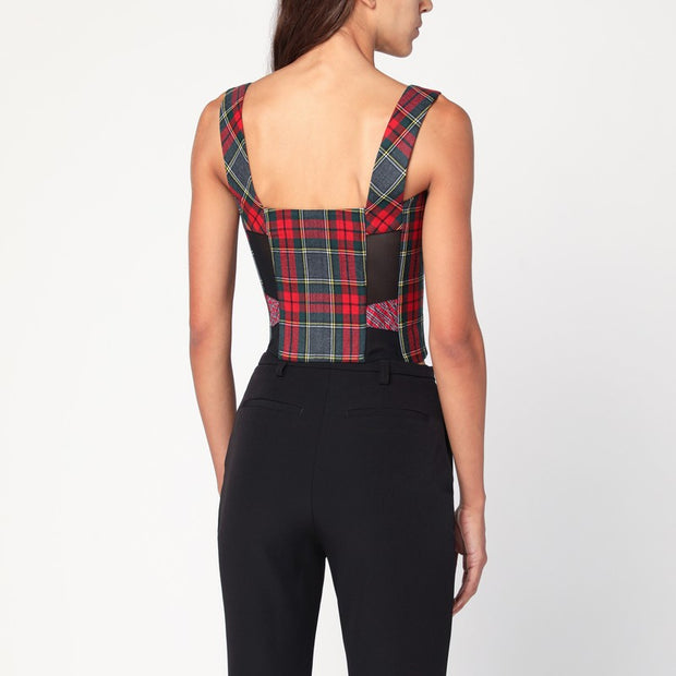 Vivienne Westwood Juliet Wool Corset With Scarlet Tartan Pattern