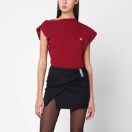 Vivienne Westwood Brick Red Asymmetrical T-shirt With Orb Logo