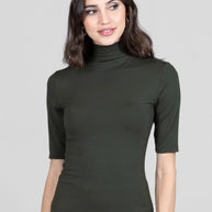 KiraGrace GRACE MOCKNECK TEE: LODEN