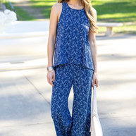 KiraGrace PORTOFINO TRAVEL PANT: BLUE VINES