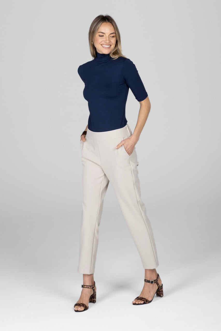 KiraGrace GRACE MOCKNECK TEE: MARINE NAVY