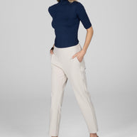 KiraGrace GRACE MOCKNECK TEE: MARINE NAVY
