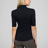 KiraGrace GRACE MOCKNECK TEE: BLACK