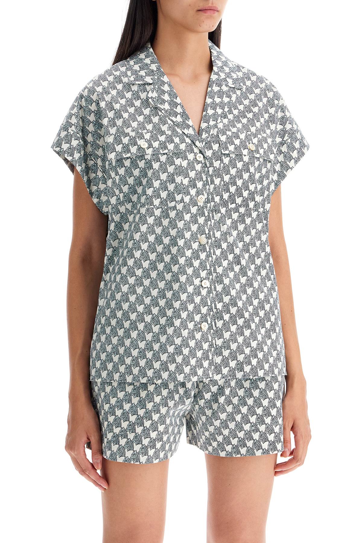 Tory Burch Printed Poplin Camp Shirt