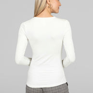 KiraGrace LUXE RUCHED CREW NECK: IVORY