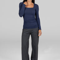 KiraGrace HIGH WAIST WIDE LEG PANT: CHARCOAL GREY
