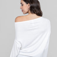 KiraGrace LILIAN DRAPED SWEATER: IVORY