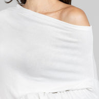 KiraGrace LILIAN DRAPED SWEATER: IVORY