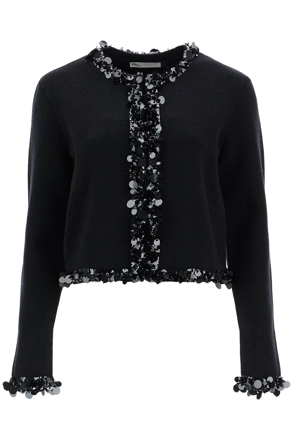 Tory Burch Wool-Cashmere Beaded Cardigan