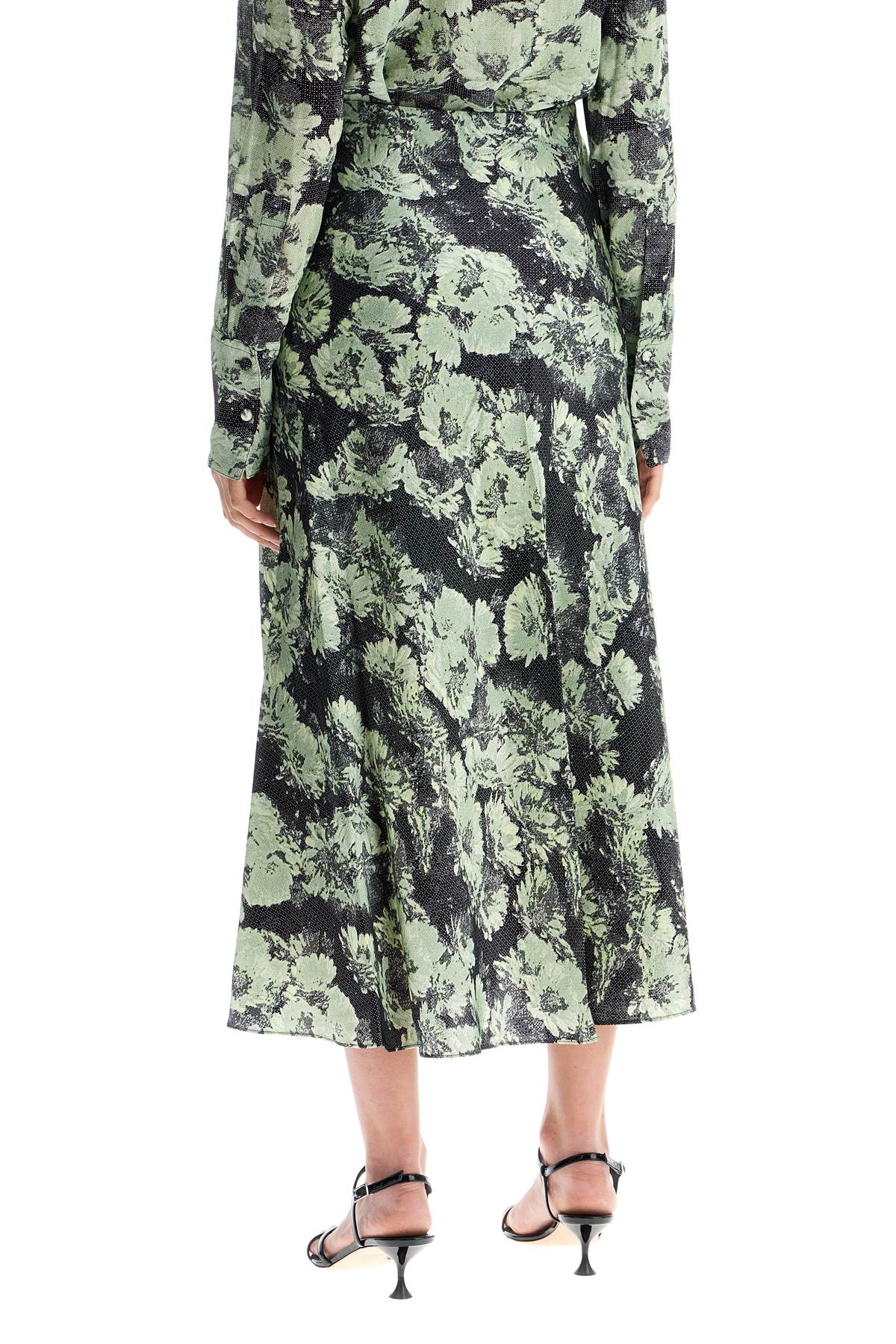 Tory Burch Printed Satin Midi Skirt