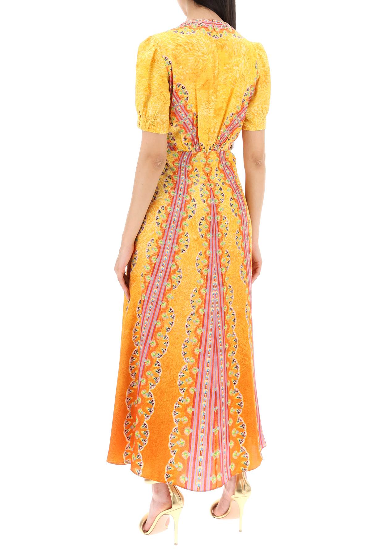 Saloni Lea Long Silk Dress