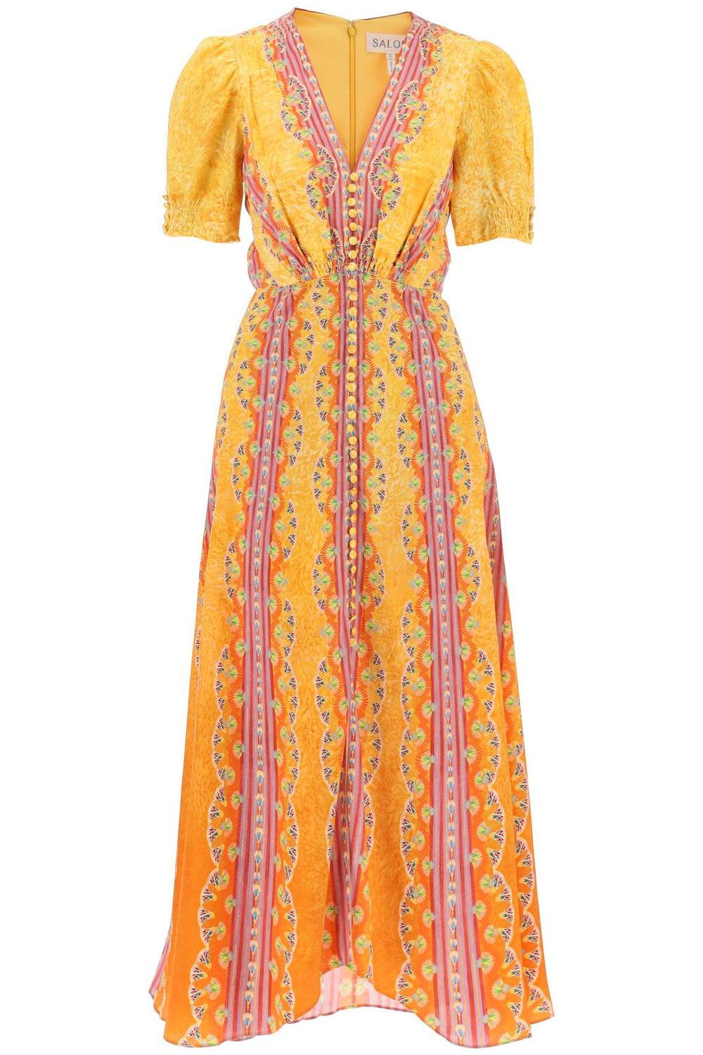 Saloni Lea Long Silk Dress