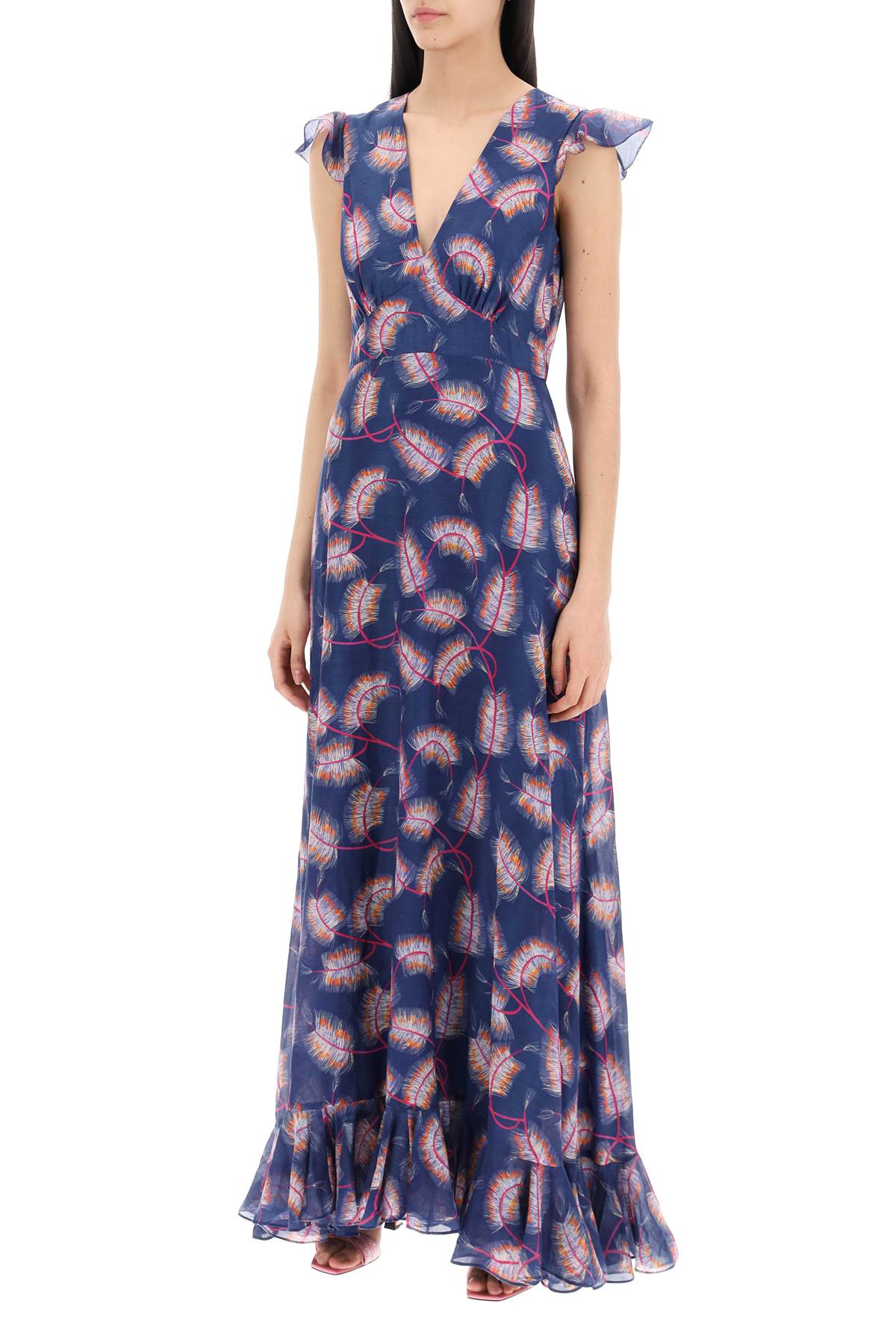 Saloni Maxi Cotton And Silk Emma Dress