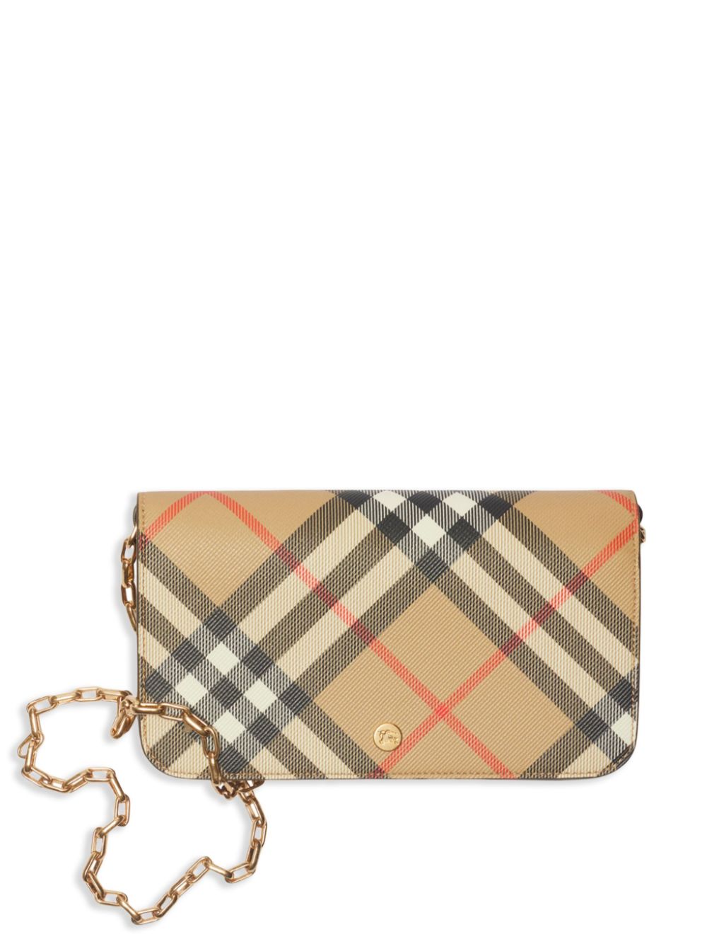 Burberry Check Wallet With Chain