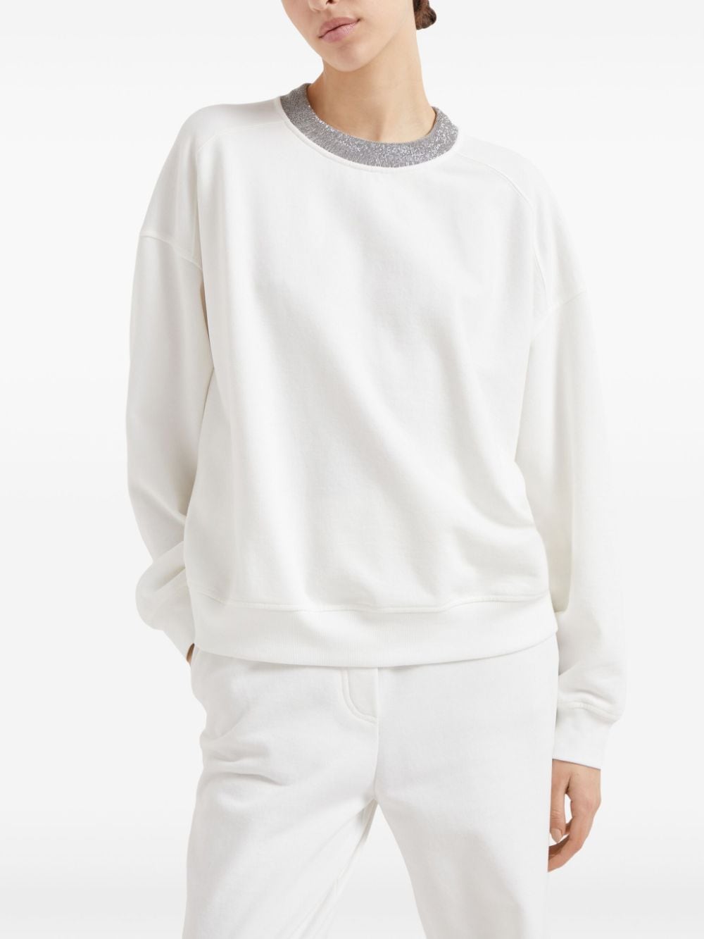 Brunello Cucinelli White Cotton Jersey Top