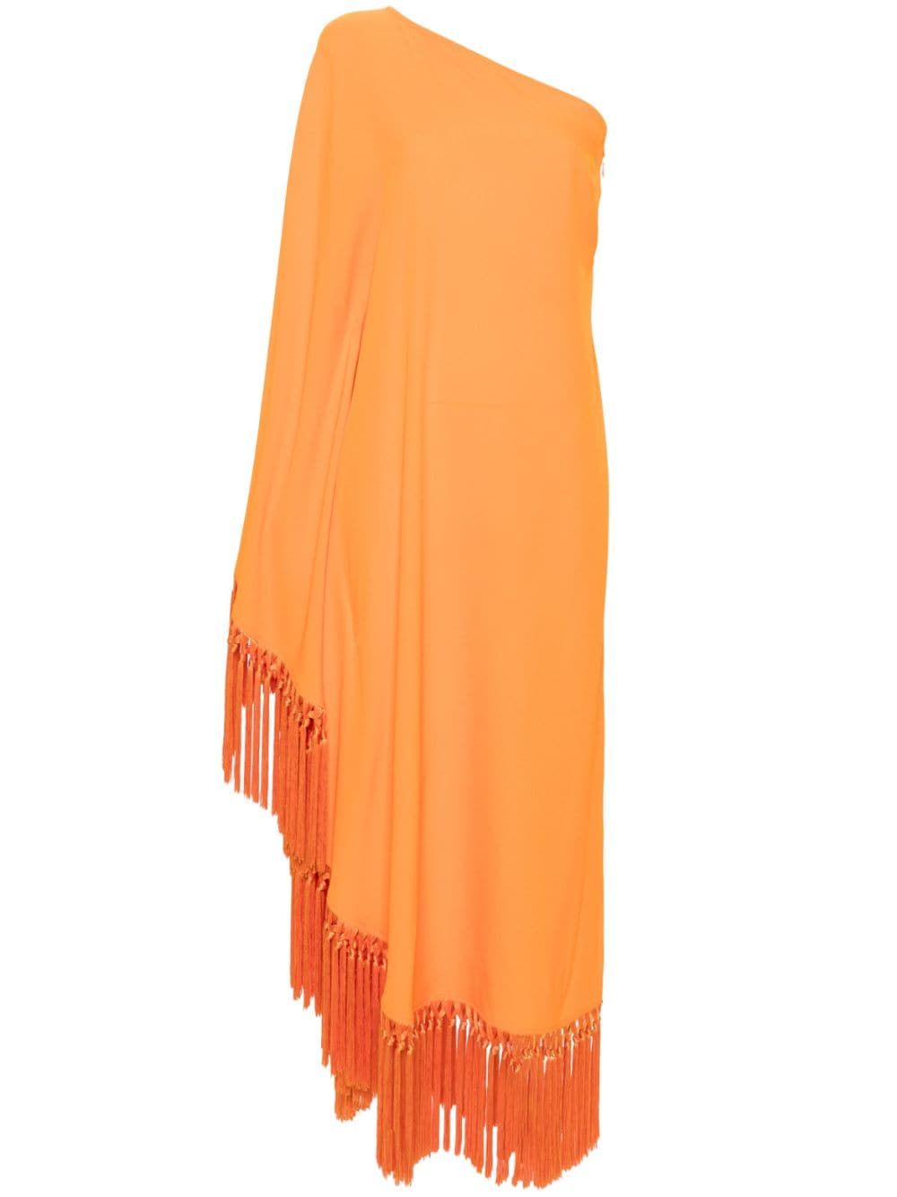 TALLER MARMO PRE Orange One-shoulder Long Dress With Fringe Detail